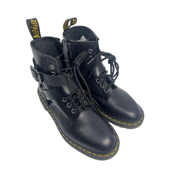 Dr. Martens Cristofor Leather Harness Lace Up Boots EU 38, US Men 6, US L 7, zip - Picture 2 of 12